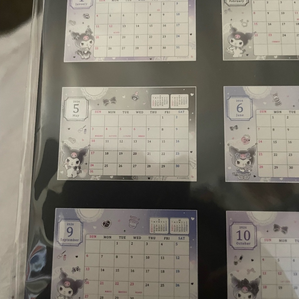 Small Sanrio Kuromi 2026 Desk Calendar - Picture 3 of 5